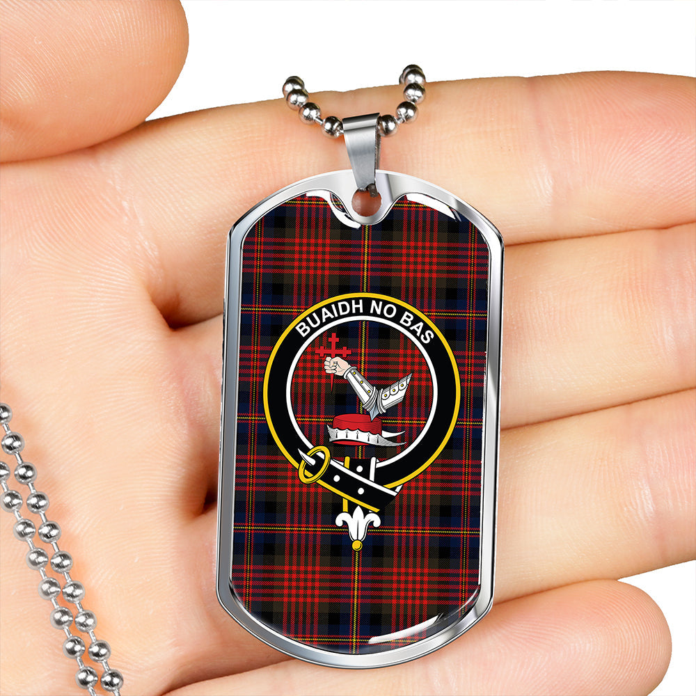 MacDougall William Modern Clan Badge Classic Tartan Dog Tag Necklace