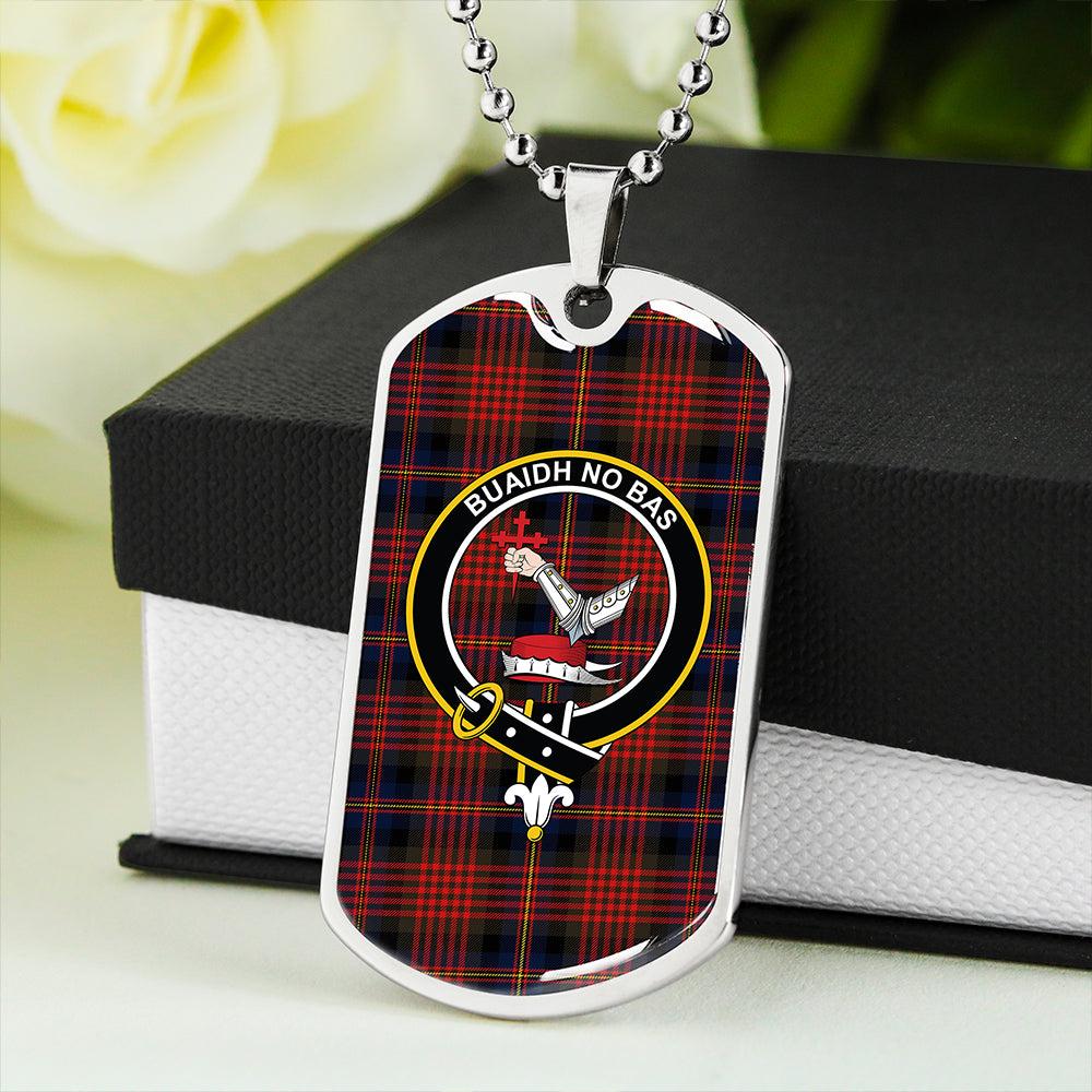 MacDougall William Modern Clan Badge Classic Tartan Dog Tag Necklace