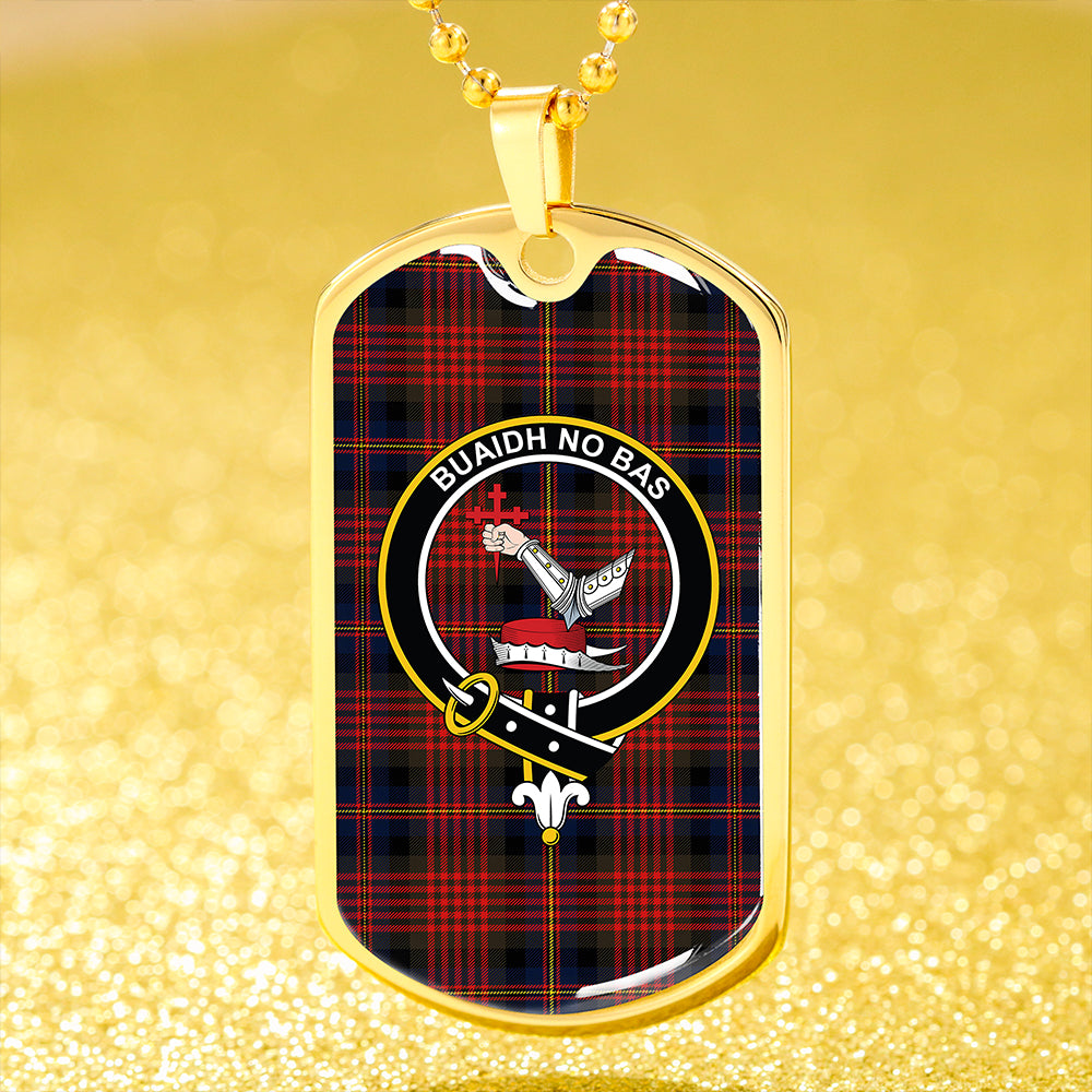 MacDougall William Modern Clan Badge Classic Tartan Dog Tag Necklace