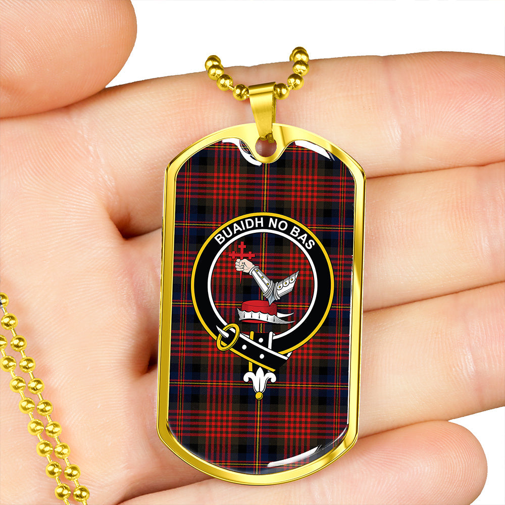 MacDougall William Modern Clan Badge Classic Tartan Dog Tag Necklace
