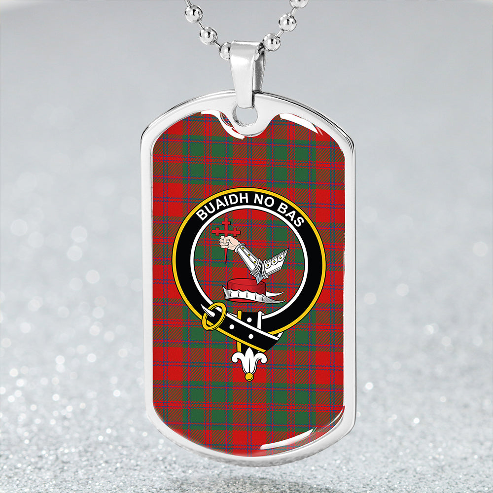 MacDougall (Clans Originaux) Modern Clan Badge Classic Tartan Dog Tag Necklace