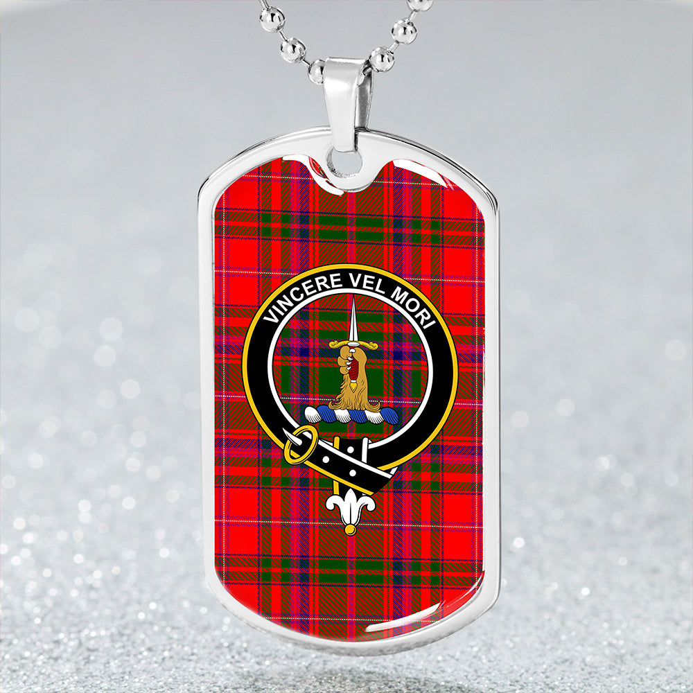 MacDowall Clan Badge Classic Tartan Dog Tag Necklace