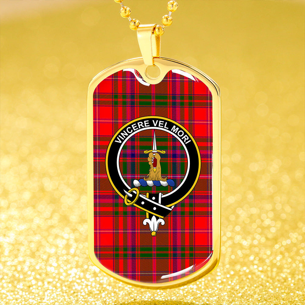 MacDowall Clan Badge Classic Tartan Dog Tag Necklace