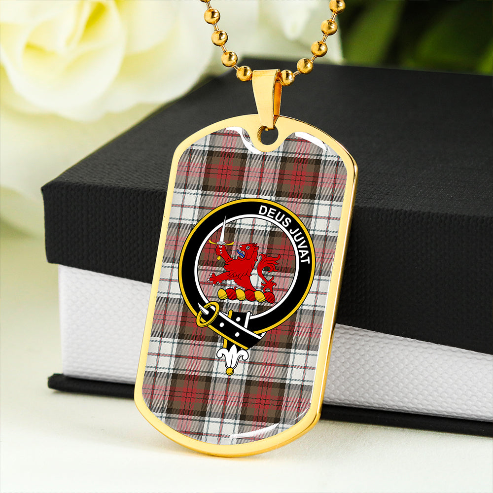 MacDuff Dress Weathered Clan Badge Classic Tartan Dog Tag Necklace