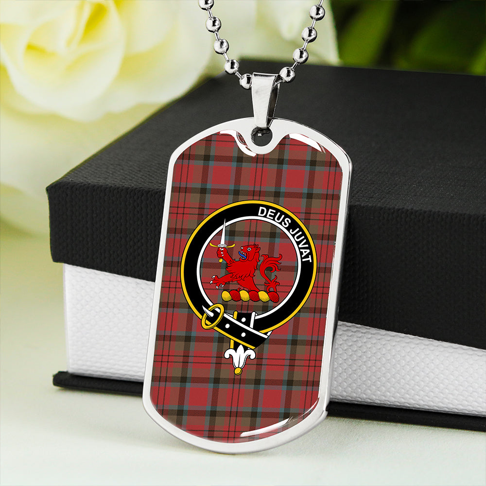 MacDuff Weathered Clan Badge Classic Tartan Dog Tag Necklace
