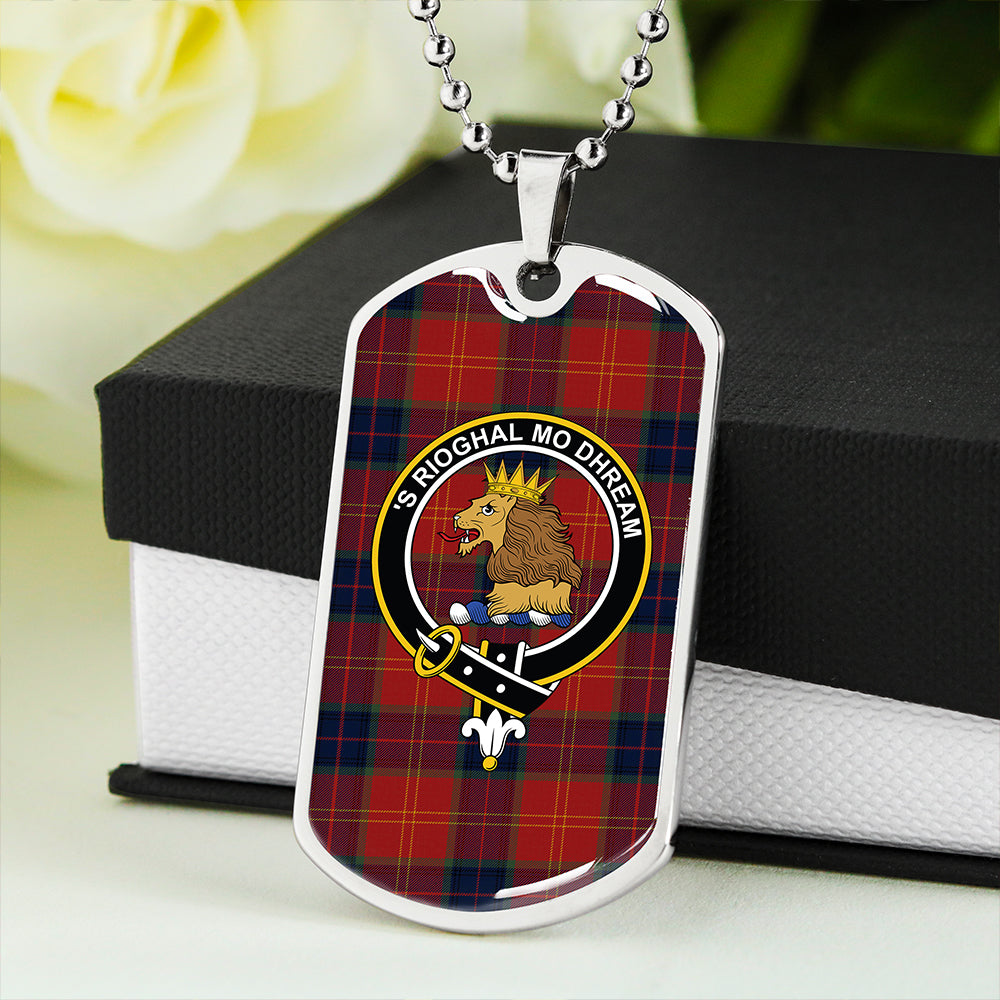 MacEdward (MacGregor Hastie) Modern Clan Badge Classic Tartan Dog Tag Necklace