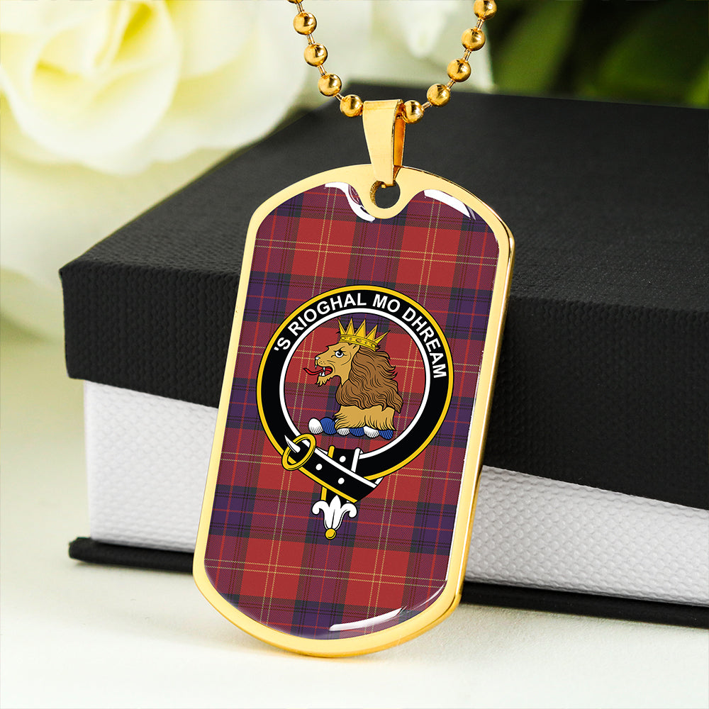 MacEdward (MacGregor Hastie) Weathered Clan Badge Classic Tartan Dog Tag Necklace