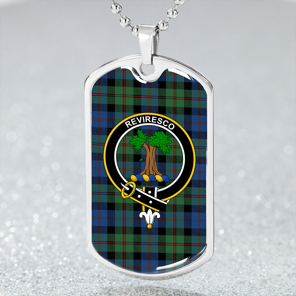MacEwan 1856 Modern Clan Badge Classic Tartan Dog Tag Necklace