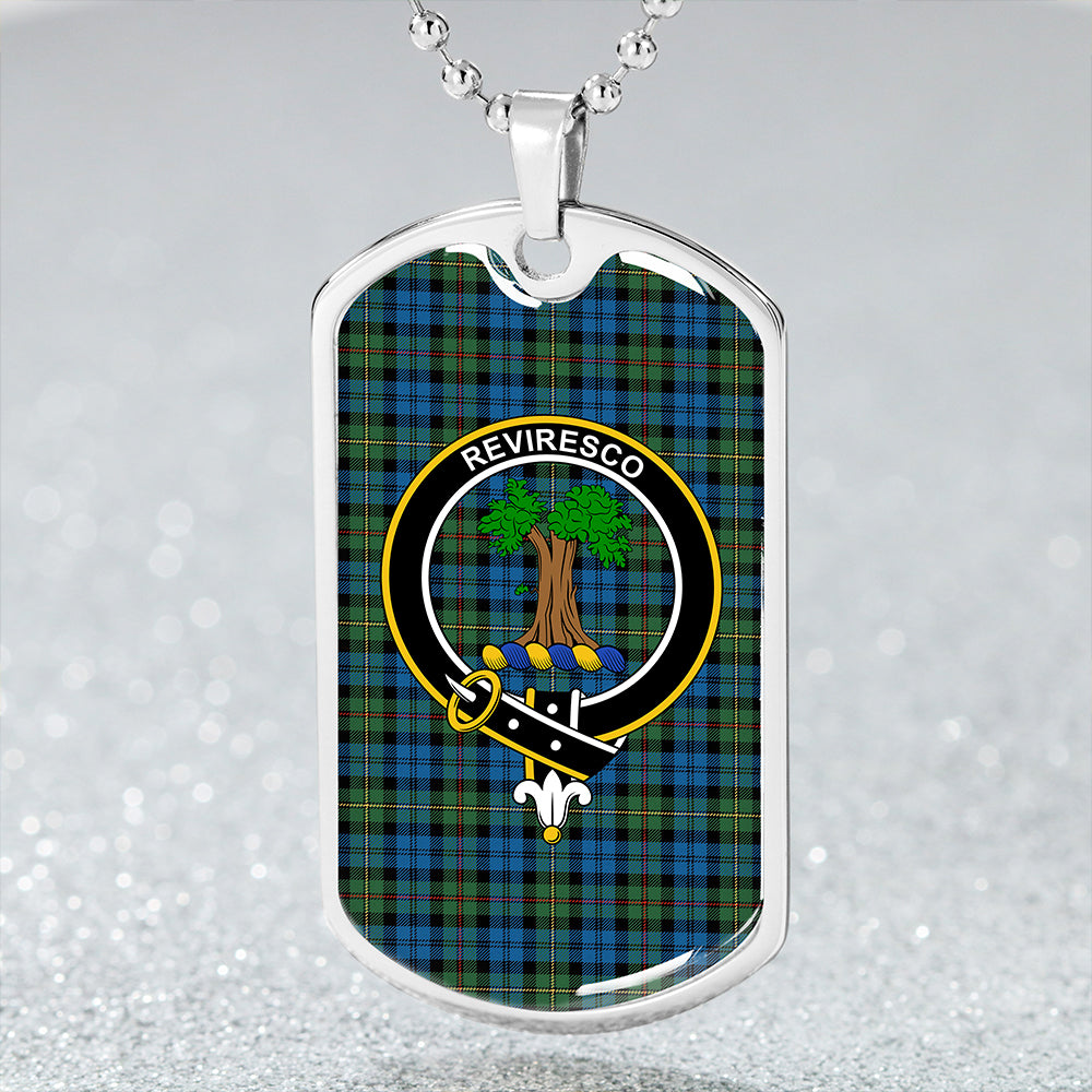 MacEwan Ancient Clan Badge Classic Tartan Dog Tag Necklace