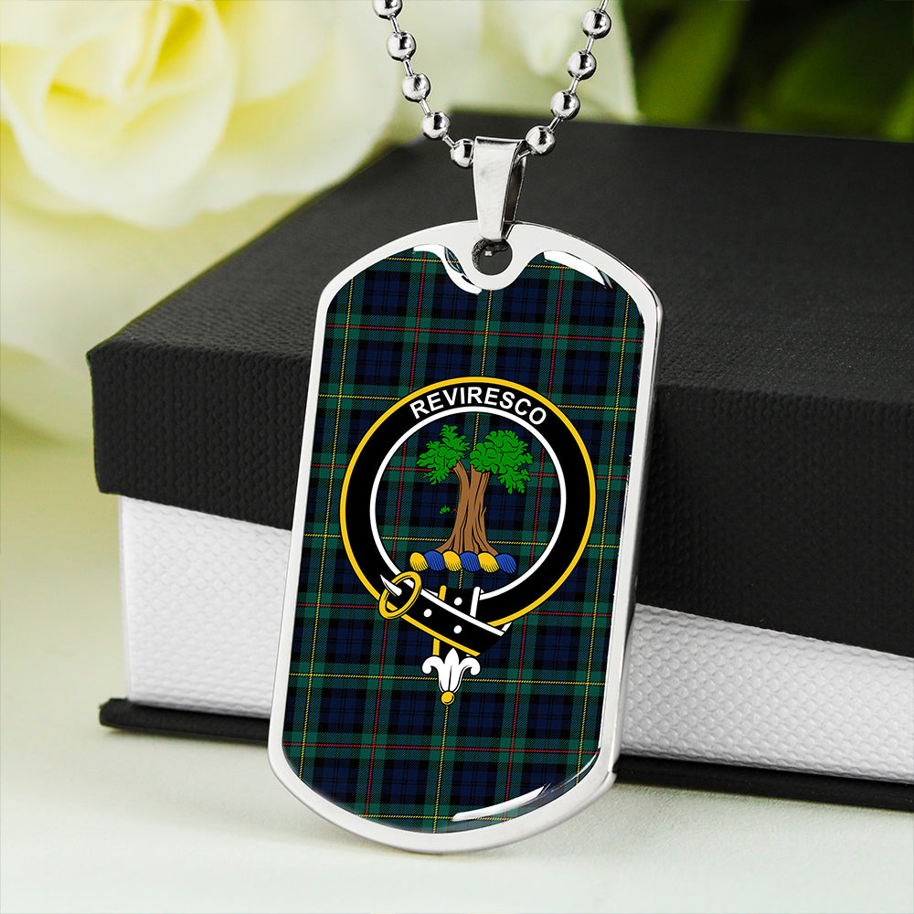 MacEwan Modern Clan Badge Classic Tartan Dog Tag Necklace