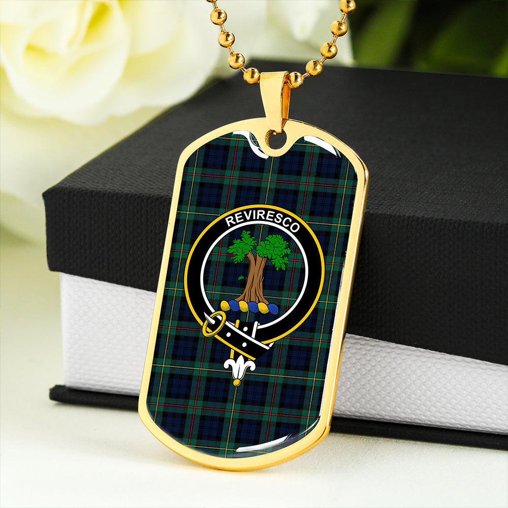 MacEwan Modern Clan Badge Classic Tartan Dog Tag Necklace
