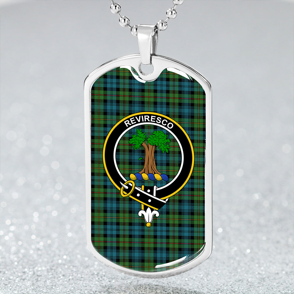 MacEwan (Clans Originaux) Ancient Clan Badge Classic Tartan Dog Tag Necklace