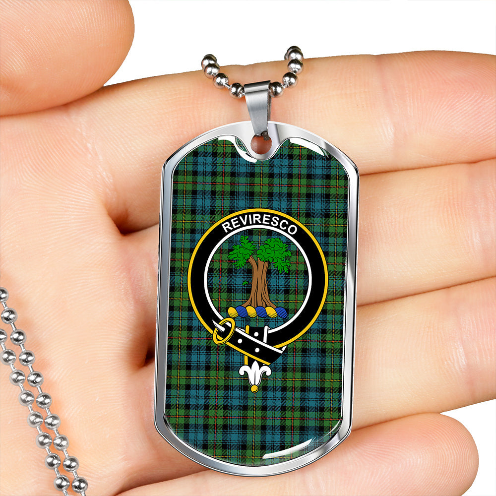 MacEwan (Clans Originaux) Ancient Clan Badge Classic Tartan Dog Tag Necklace
