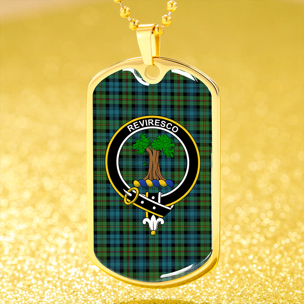 MacEwan (Clans Originaux) Ancient Clan Badge Classic Tartan Dog Tag Necklace