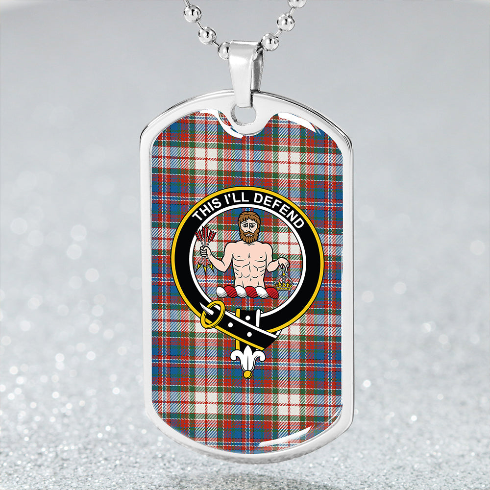 MacFarlane Dress Ancient Clan Badge Classic Tartan Dog Tag Necklace