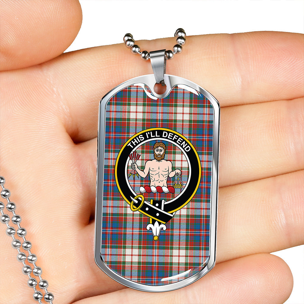 MacFarlane Dress Ancient Clan Badge Classic Tartan Dog Tag Necklace