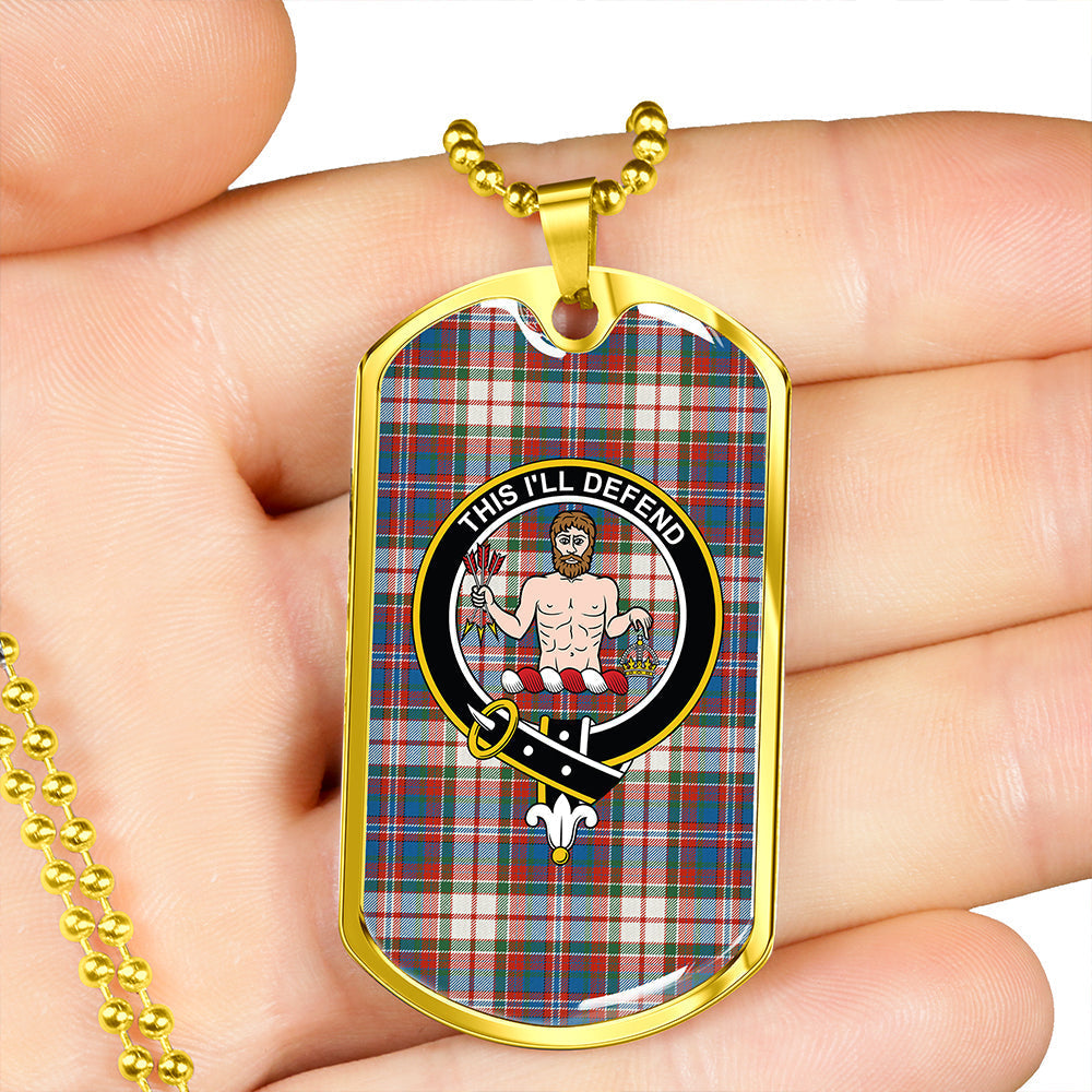 MacFarlane Dress Ancient Clan Badge Classic Tartan Dog Tag Necklace
