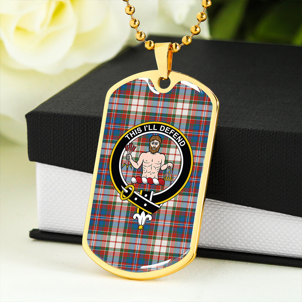 MacFarlane Dress Ancient Clan Badge Classic Tartan Dog Tag Necklace