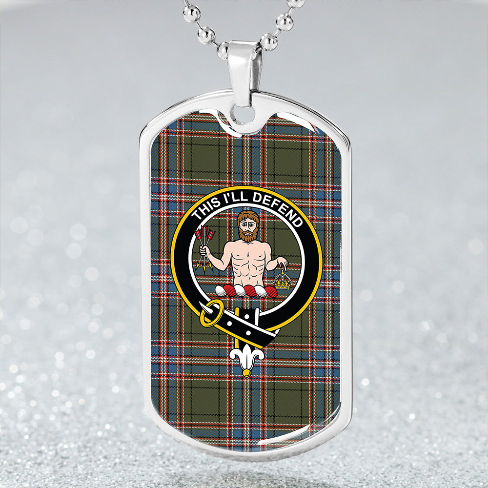 MacFarlane Hunting Ancient Clan Badge Classic Tartan Dog Tag Necklace