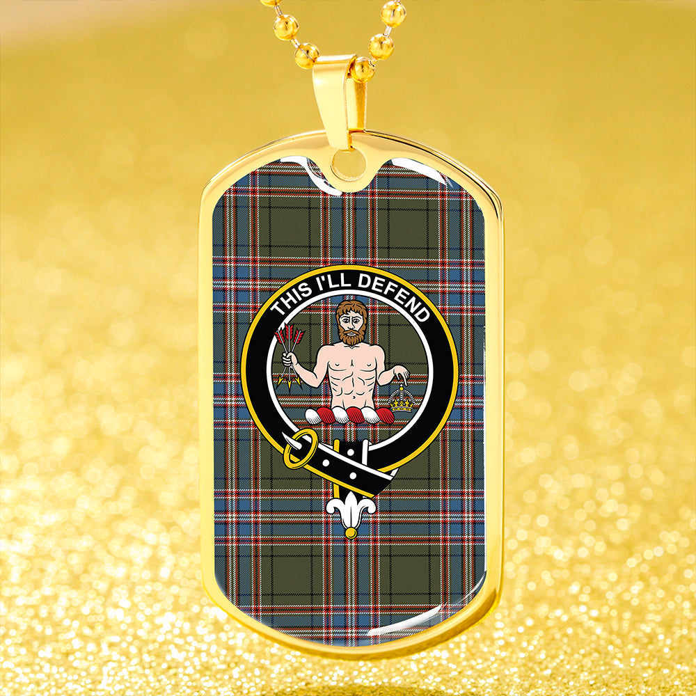 MacFarlane Hunting Ancient Clan Badge Classic Tartan Dog Tag Necklace