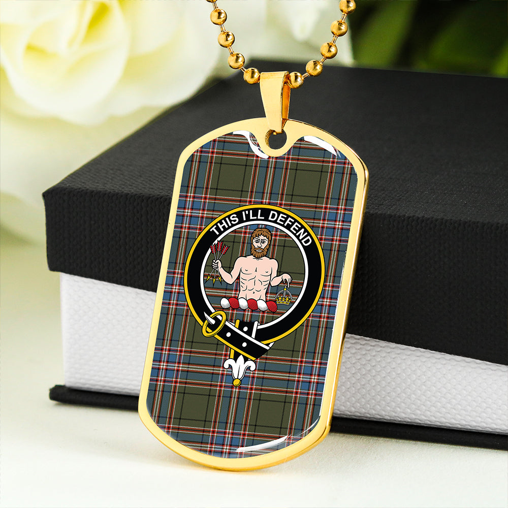 MacFarlane Hunting Ancient Clan Badge Classic Tartan Dog Tag Necklace