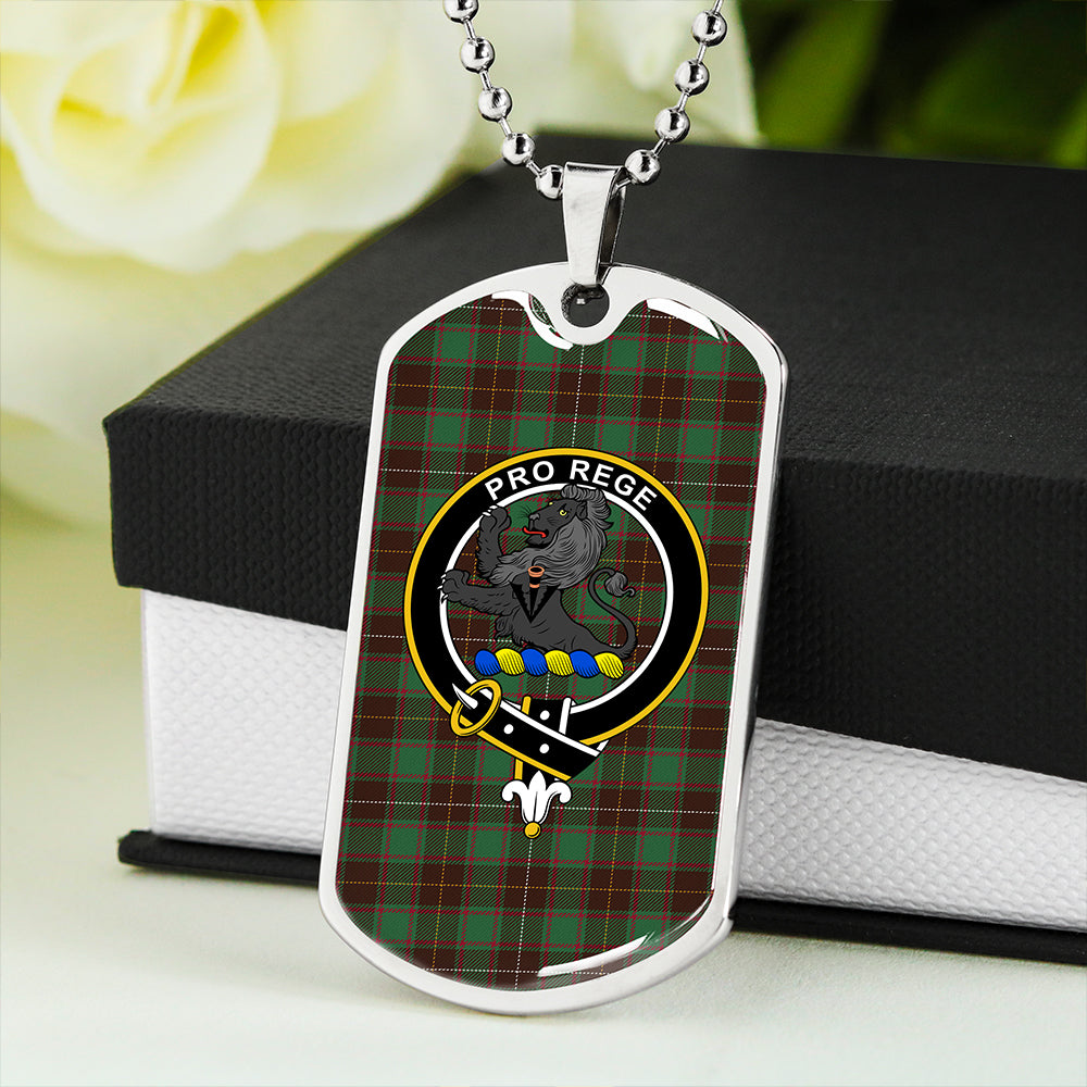 MacFie Hunting (MacPhee Hunting) Modern Clan Badge Classic Tartan Dog Tag Necklace