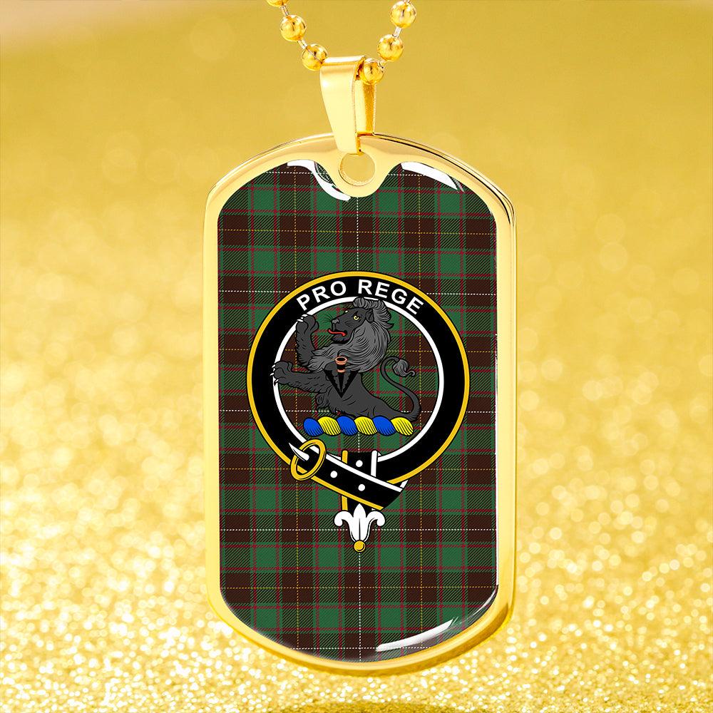 MacFie Hunting (MacPhee Hunting) Modern Clan Badge Classic Tartan Dog Tag Necklace