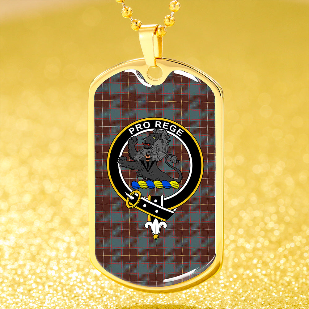 MacFie Hunting (MacPhee Hunting) Weathered Clan Badge Classic Tartan Dog Tag Necklace