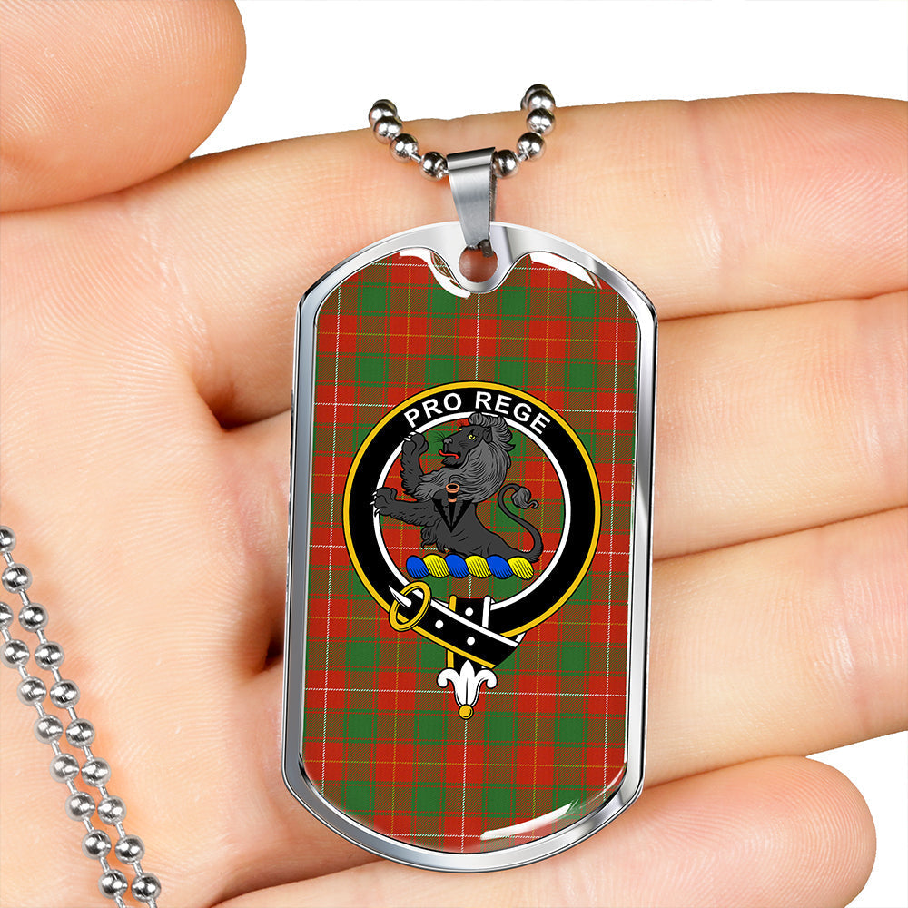MacFie (MacPhee) Ancient Clan Badge Classic Tartan Dog Tag Necklace