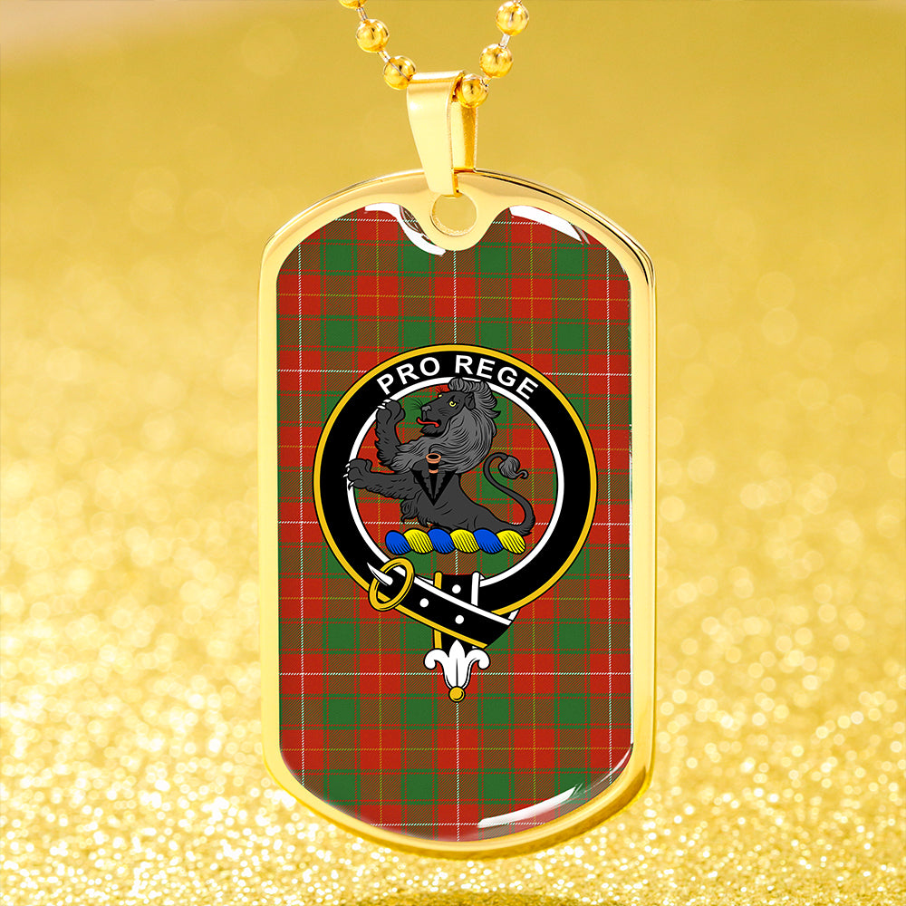 MacFie (MacPhee) Ancient Clan Badge Classic Tartan Dog Tag Necklace