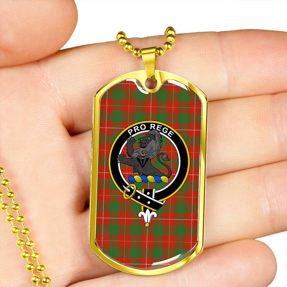 MacFie (MacPhee) Ancient Clan Badge Classic Tartan Dog Tag Necklace