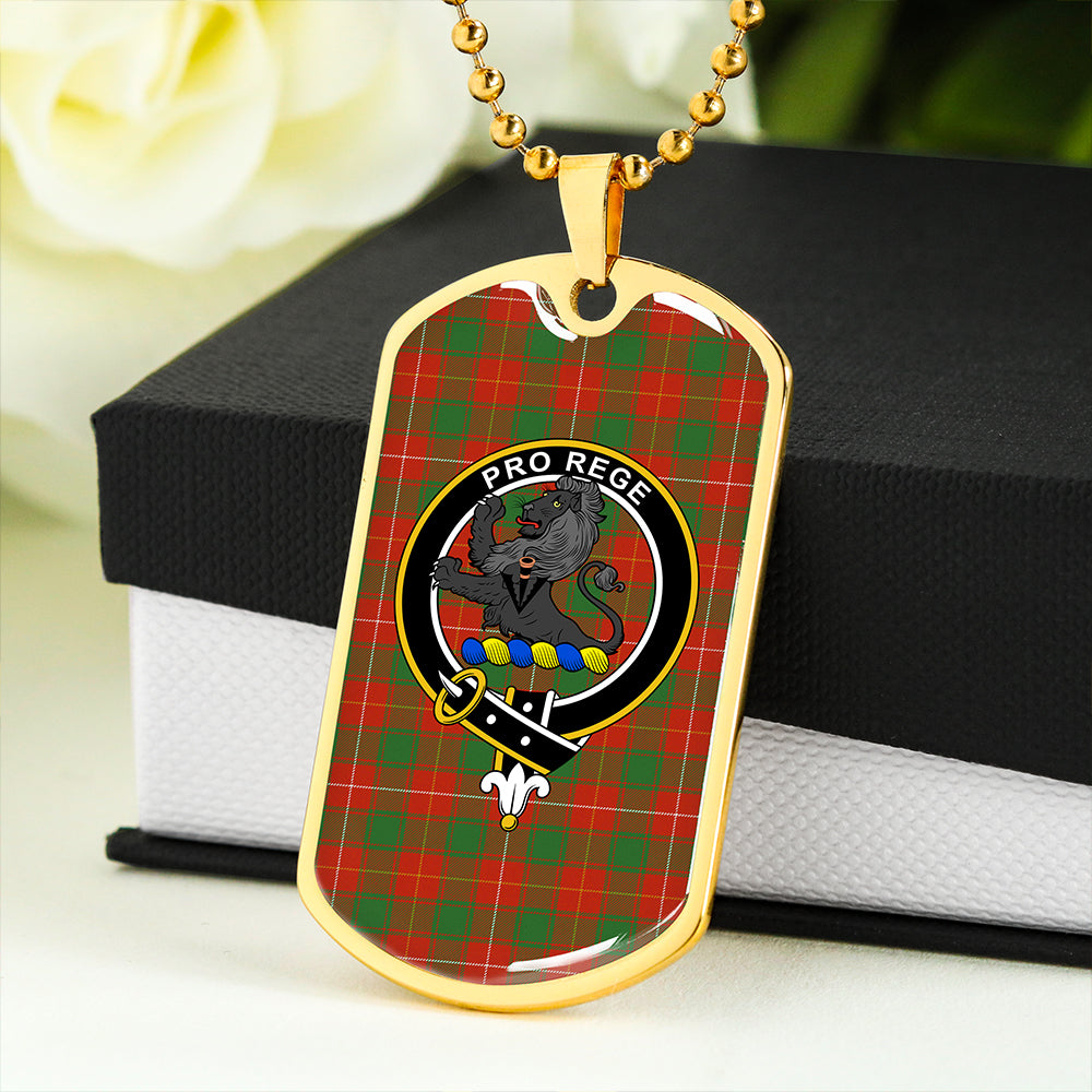 MacFie (MacPhee) Ancient Clan Badge Classic Tartan Dog Tag Necklace