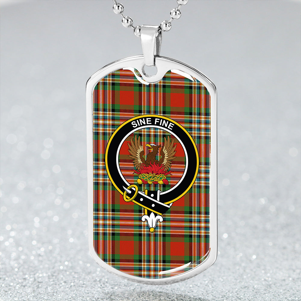 MacGill Ancient Clan Badge Classic Tartan Dog Tag Necklace