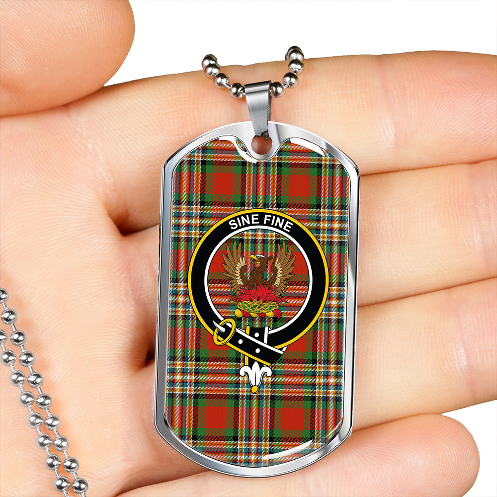 MacGill Ancient Clan Badge Classic Tartan Dog Tag Necklace