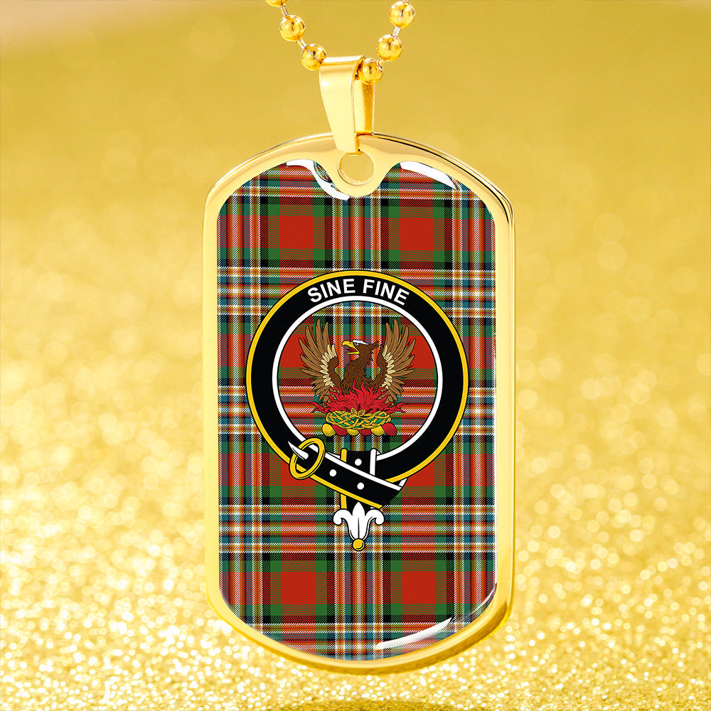 MacGill Ancient Clan Badge Classic Tartan Dog Tag Necklace