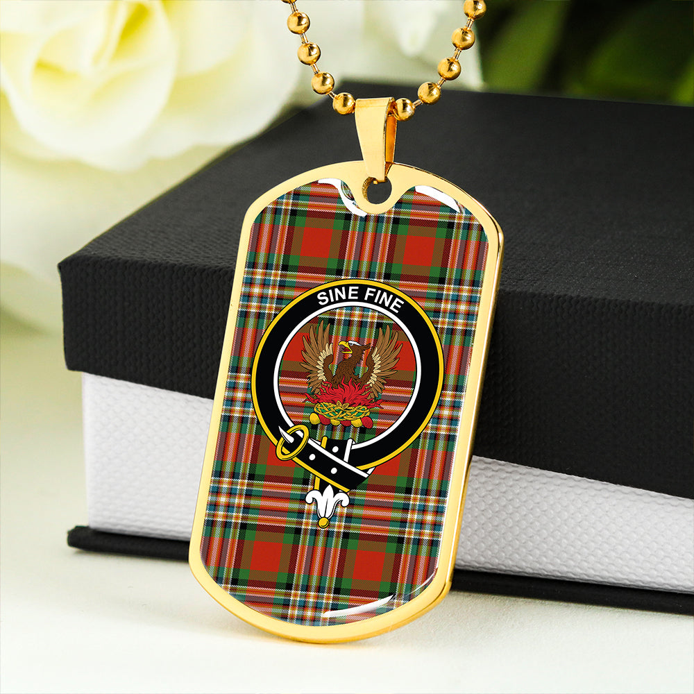 MacGill Ancient Clan Badge Classic Tartan Dog Tag Necklace