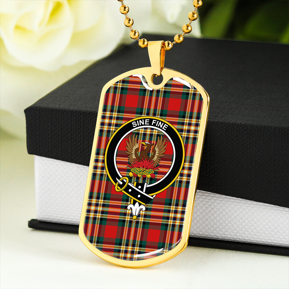 MacGill Modern Clan Badge Classic Tartan Dog Tag Necklace