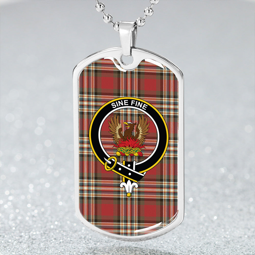 MacGill Weathered Clan Badge Classic Tartan Dog Tag Necklace