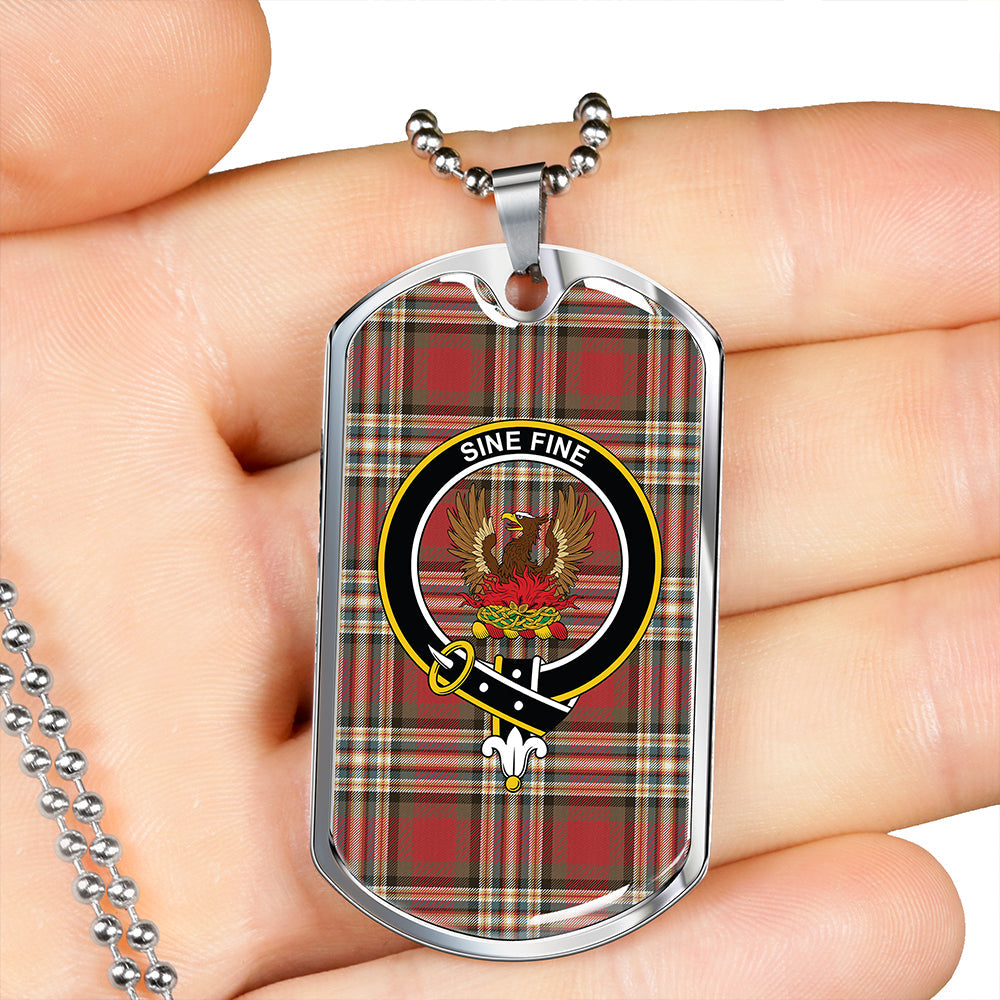 MacGill Weathered Clan Badge Classic Tartan Dog Tag Necklace