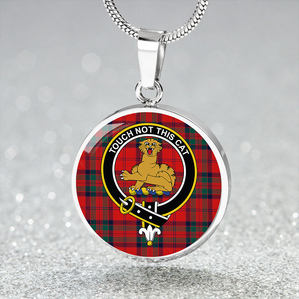 Scottish Tartan MacGillivray Modern Clan Circle Necklace Classic Style