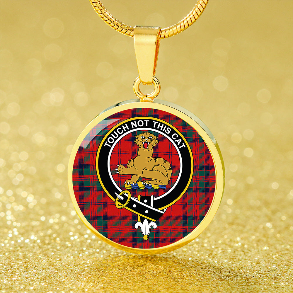 Scottish Tartan MacGillivray Modern Clan Circle Necklace Classic Style