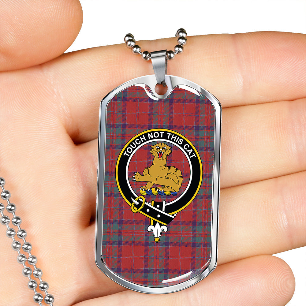 MacGillivray Weathered Clan Badge Classic Tartan Dog Tag Necklace