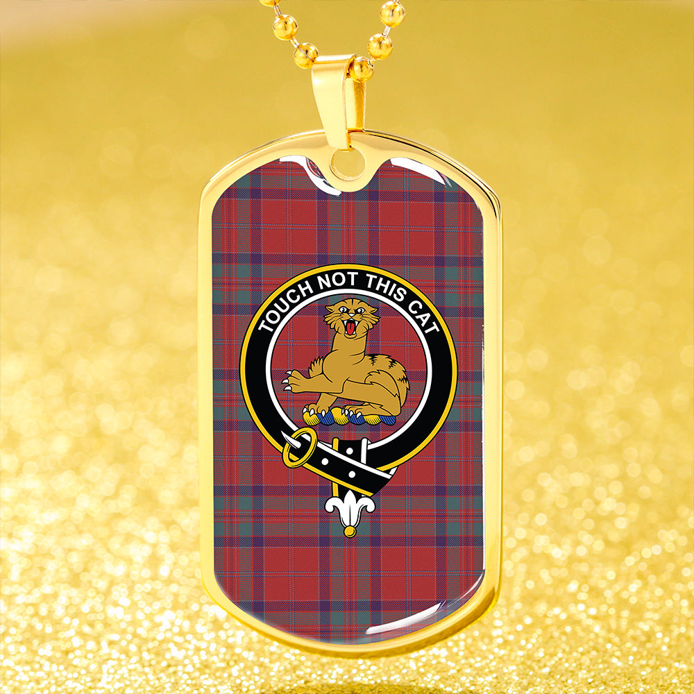 MacGillivray Weathered Clan Badge Classic Tartan Dog Tag Necklace