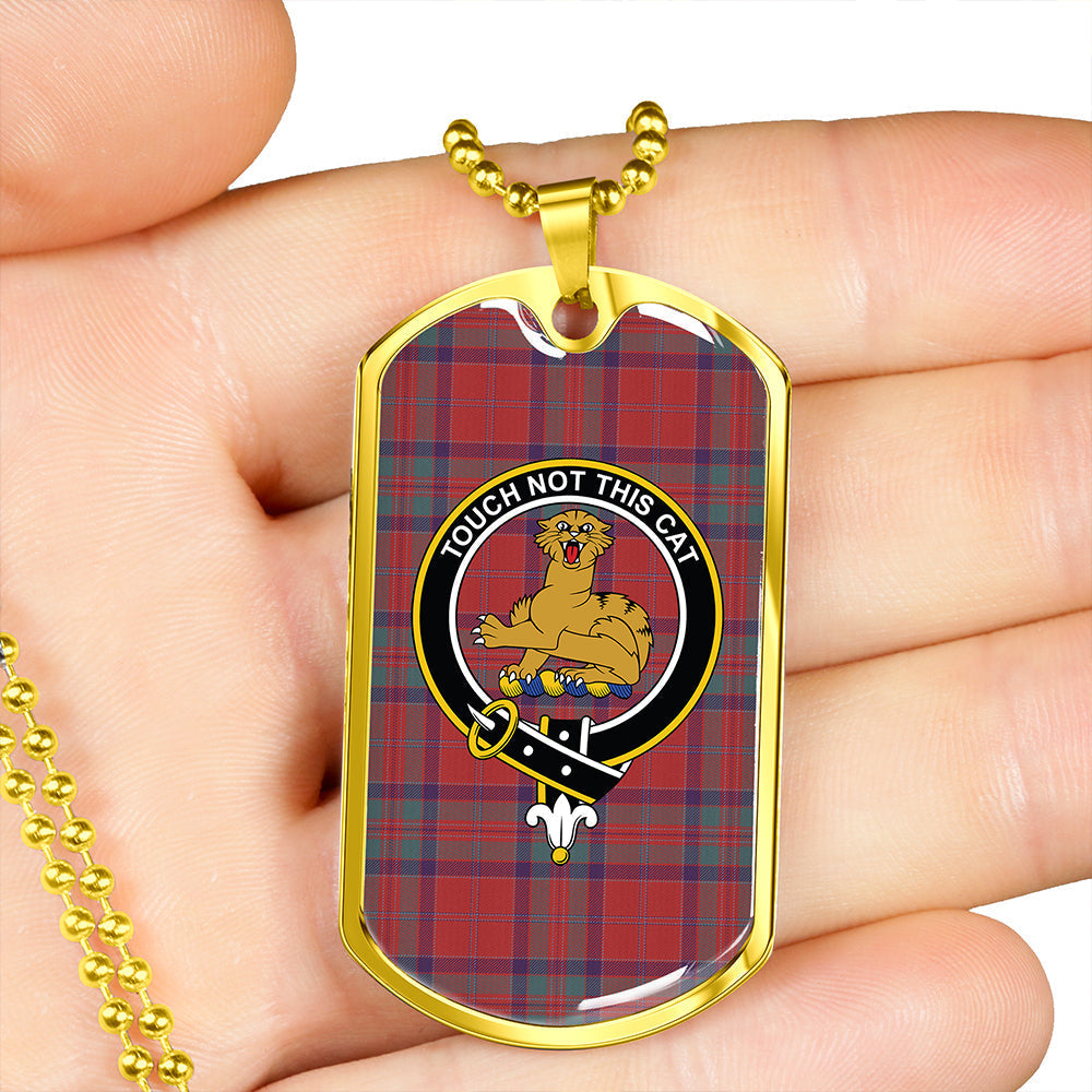 MacGillivray Weathered Clan Badge Classic Tartan Dog Tag Necklace