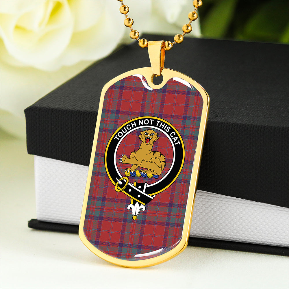 MacGillivray Weathered Clan Badge Classic Tartan Dog Tag Necklace