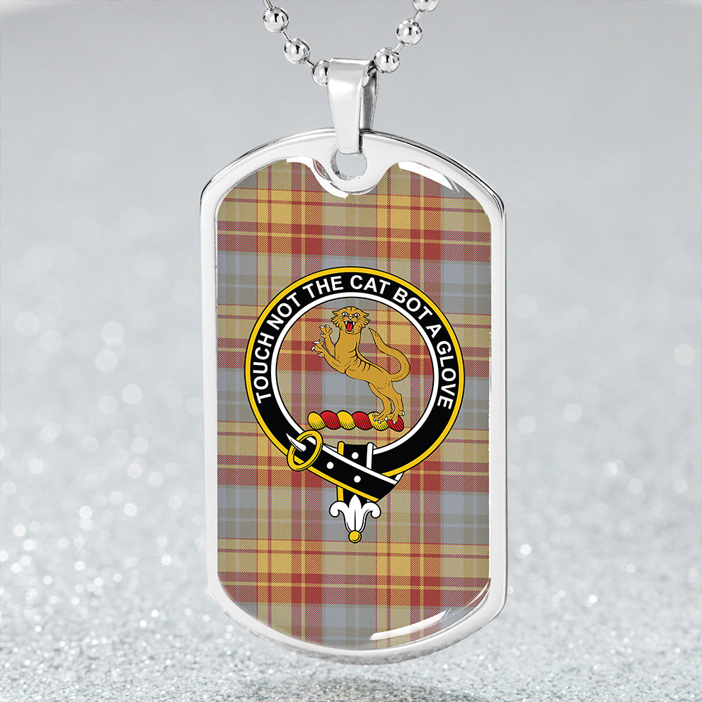 MacGlashan 1800 Weathered Clan Badge Classic Tartan Dog Tag Necklace
