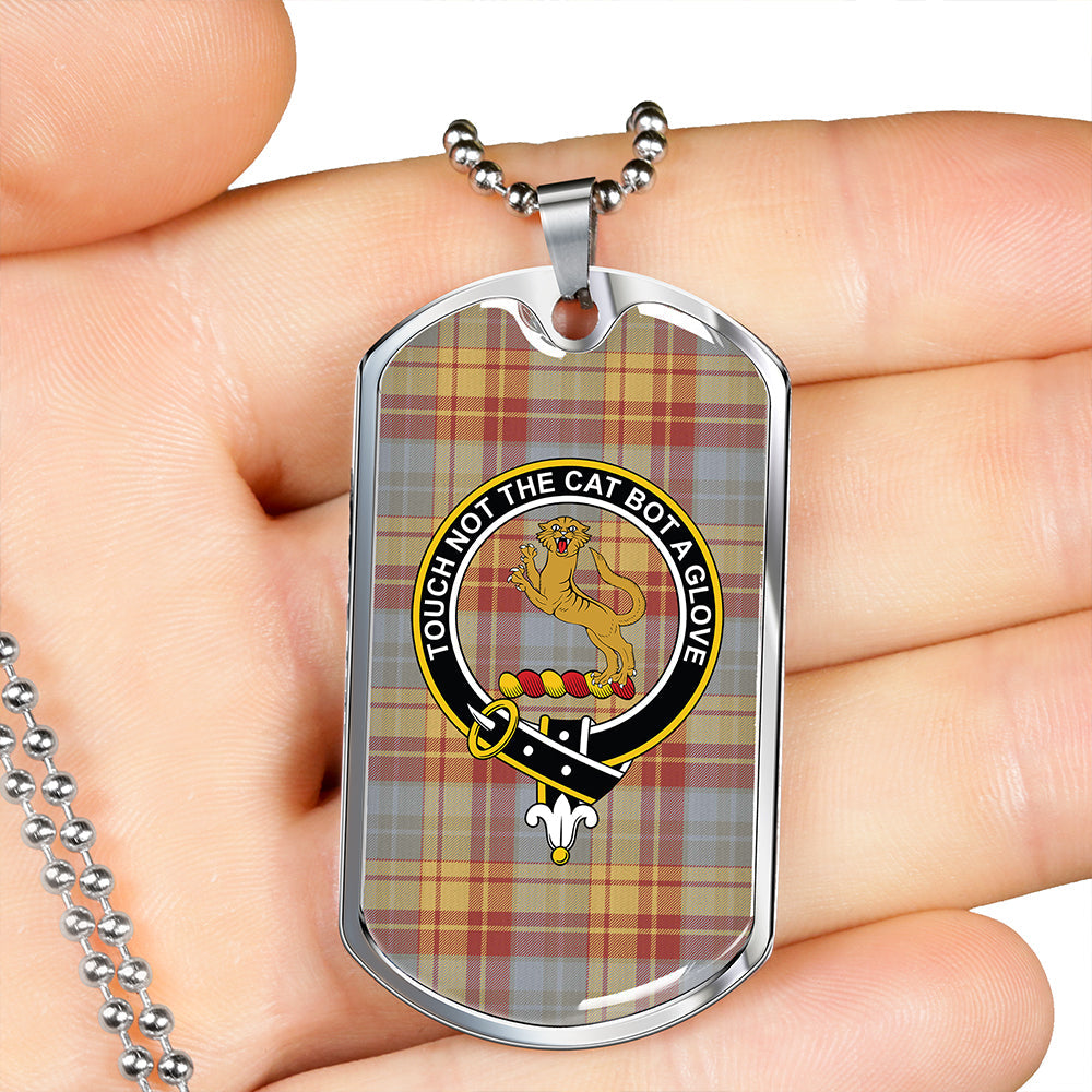 MacGlashan 1800 Weathered Clan Badge Classic Tartan Dog Tag Necklace