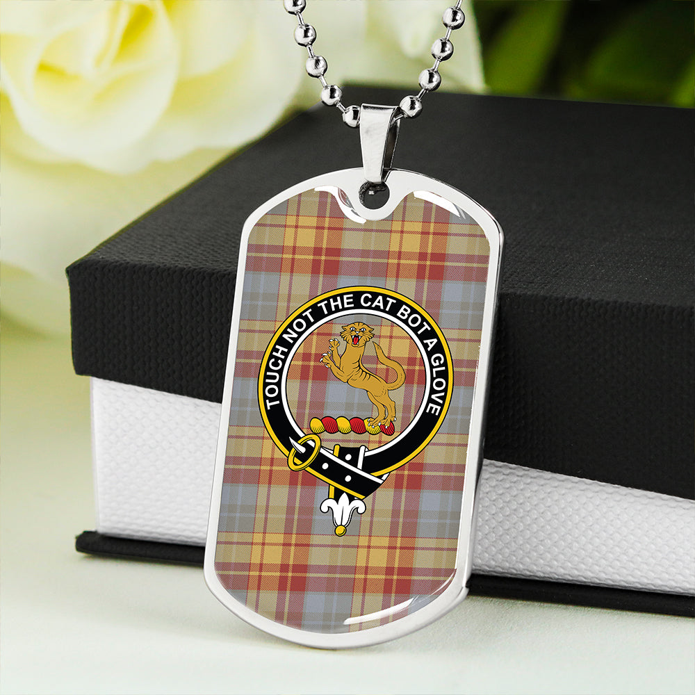 MacGlashan 1800 Weathered Clan Badge Classic Tartan Dog Tag Necklace