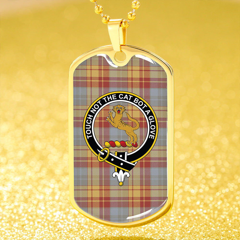 MacGlashan 1800 Weathered Clan Badge Classic Tartan Dog Tag Necklace