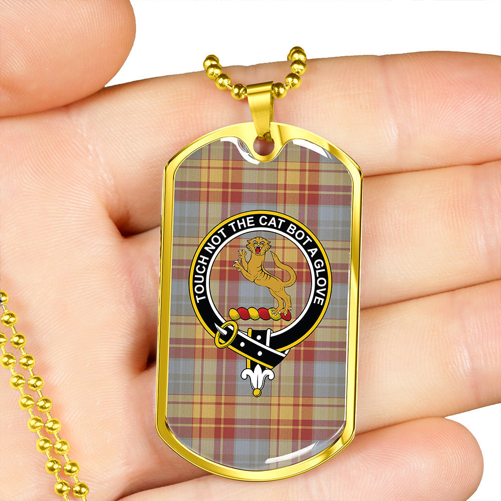 MacGlashan 1800 Weathered Clan Badge Classic Tartan Dog Tag Necklace